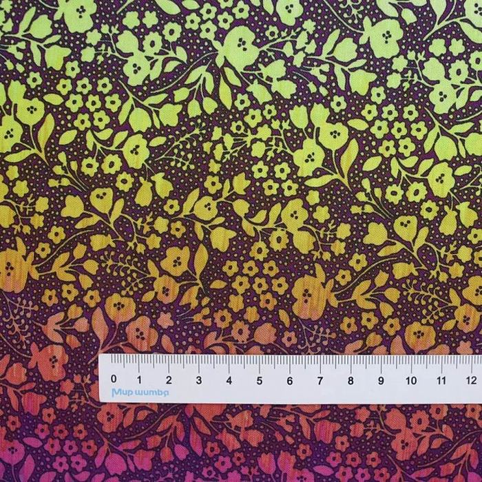 Ткань хлопок пэчворк фиолетовый, цветы фактура, Studio E (арт. 6939-56)