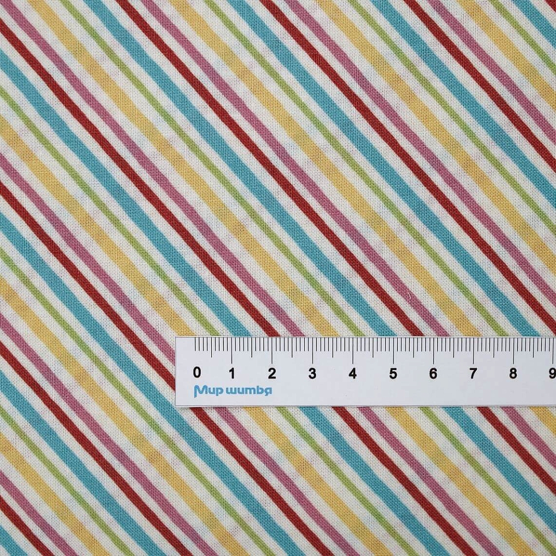 Ткань хлопок для пэчворка для одежды разноцветные, полоски, Wilmington Prints (арт. CX6363-Girl)