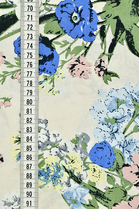 Ткань лен плательные ткани разноцветные, цветы, ALFA C (арт. 232859-3)