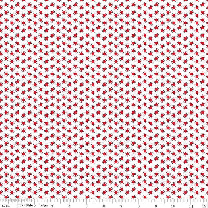 Ткань хлопок пэчворк белый, горох и точки, Riley Blake (арт. 254749)