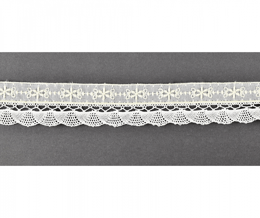 Кружево вязаное хлопковое Mauri Angelo R3104/009 34 мм, белый