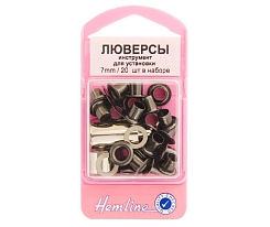 Люверс с установщиком Hemline арт. 437.B 7 мм, т. никель