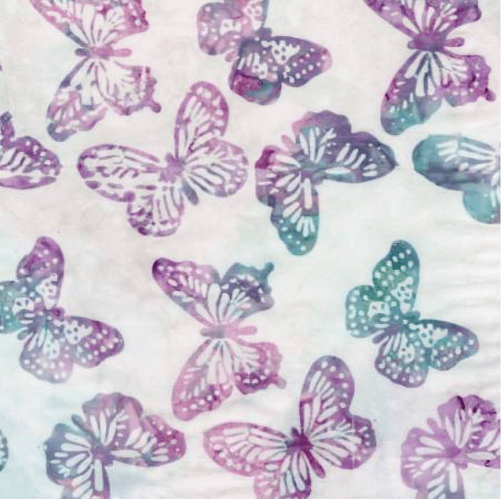 Ткань хлопок пэчворк разноцветные, птицы и бабочки батик, Timeless Treasures (арт. TONGA-B8742-ORCHID)