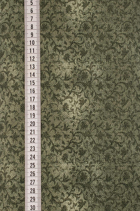 Ткань хлопок пэчворк зеленый болотный, цветы, ALFA (арт. 230233)