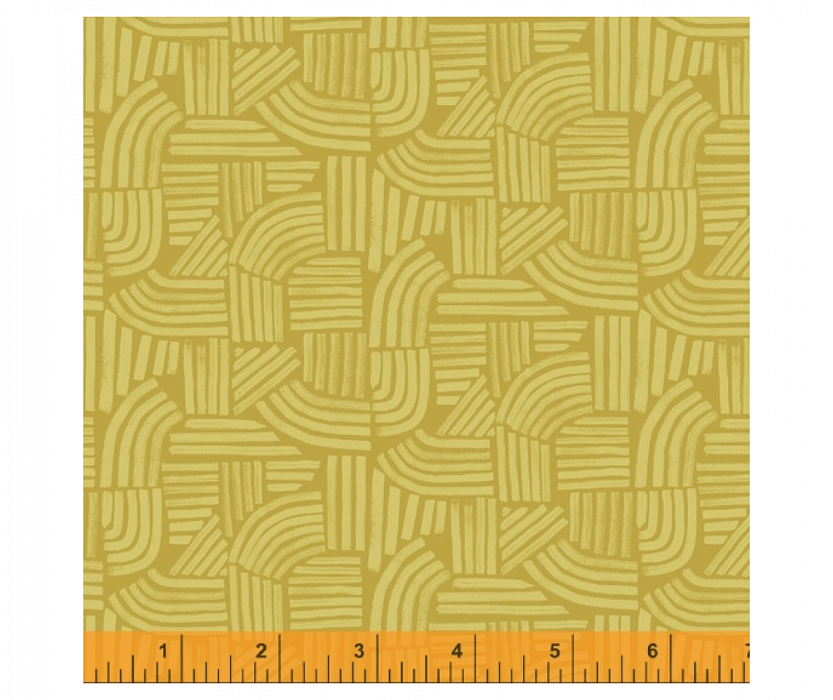 Ткань хлопок пэчворк желтый, полоски геометрия, Windham Fabrics (арт. 52254-12)
