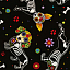 Ткань хлопок пэчворк черный разноцветные, необычные собаки, Timeless Treasures (арт. 254700)