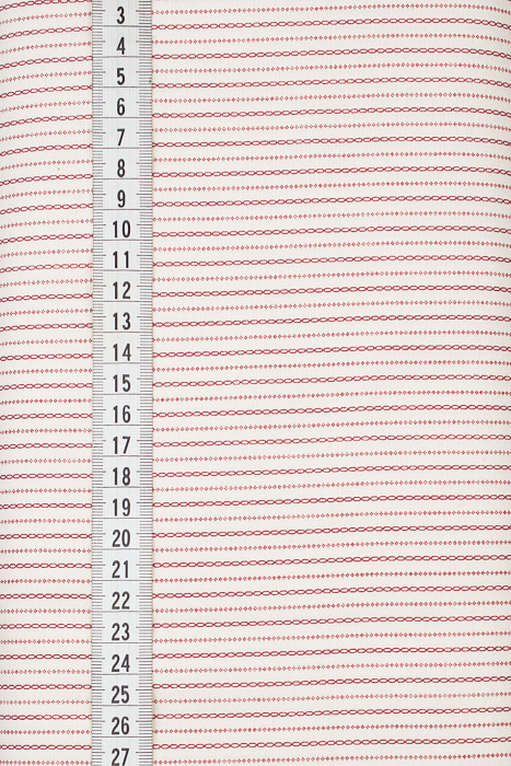 Ткань хлопок пэчворк красный бежевый, полоски, ALFA (арт. 225867)
