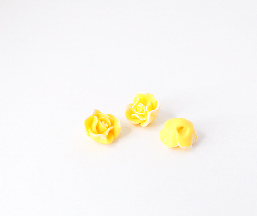 Пуговица детская Розочка пластиковая на ножке желтый 11 мм