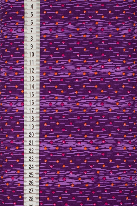 Ткань хлопок пэчворк сиреневый, полоски горох и точки, ALFA (арт. 232246)