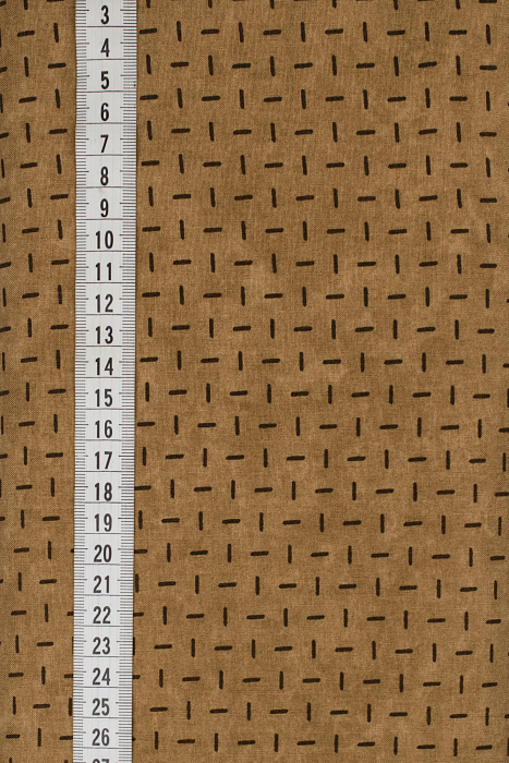 Ткань хлопок пэчворк коричневый, полоски муар, ALFA (арт. 232319)