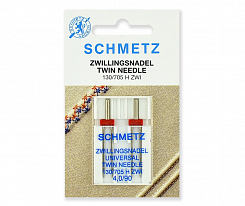 Иглы стандартные Schmetz двойные № 90/4.0 2 шт.