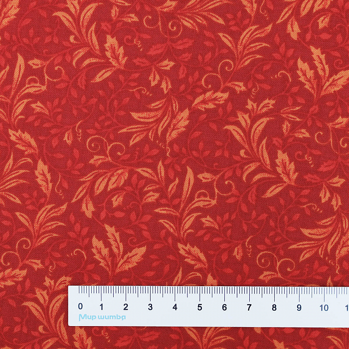 Ткань хлопок пэчворк красный, цветы, Benartex (арт. 6124-71)