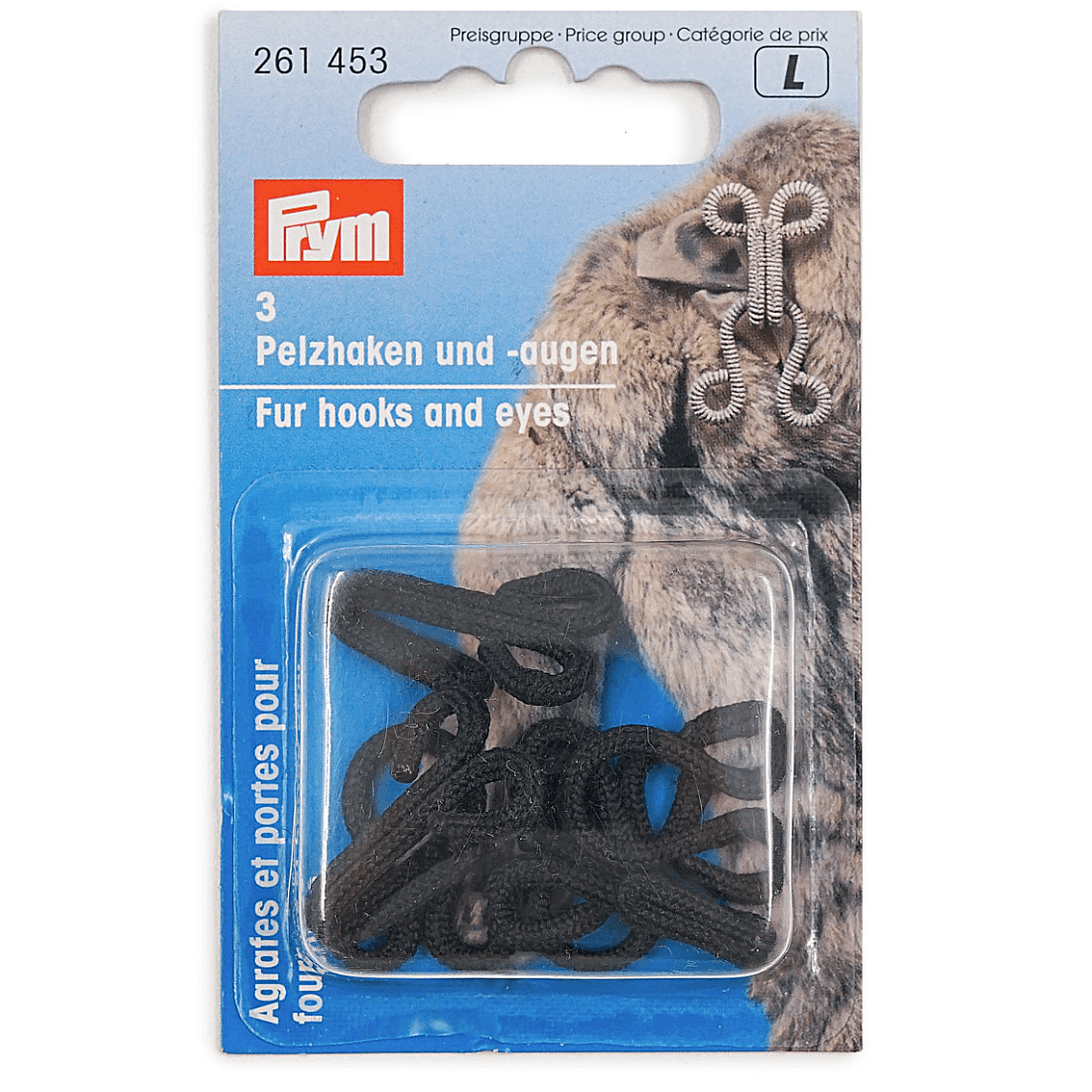 Крючки и петли для меховых изделий Prym 261453 сталь черный