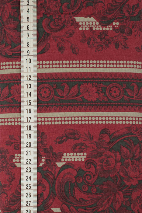 Ткань хлопок пэчворк белый черный бордовый, полоски цветы бордюры, ALFA (арт. 229677)