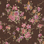 Ткань хлопок пэчворк зеленый розовый коричневый, цветы завитки розы, Lecien (арт. 231703)