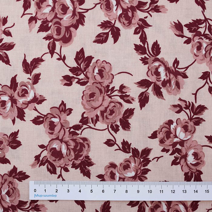 Ткань хлопок пэчворк розовый, цветы розы, Riley Blake (арт. C10702-BLUSH)
