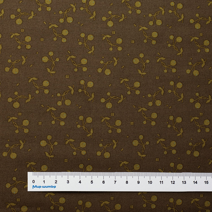 Ткань хлопок пэчворк коричневый, осень флора, Riley Blake (арт. C10823-CHOCOLATE)
