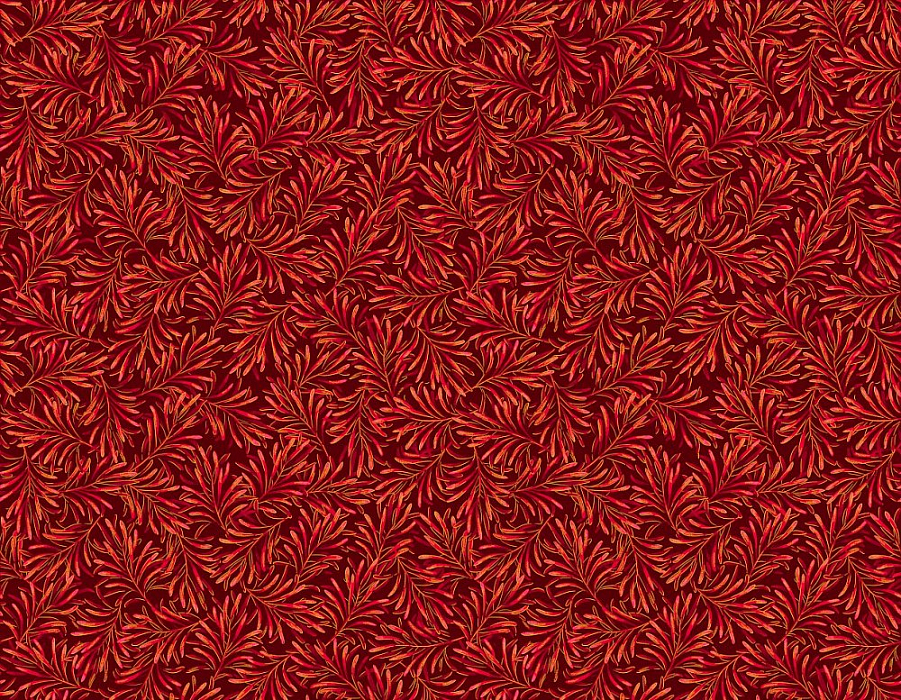 Ткань хлопок пэчворк красный, новый год флора, Benartex (арт. 9666M-10)