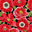Ткань хлопок пэчворк красный черный, цветы, Henry Glass (арт. 237078)