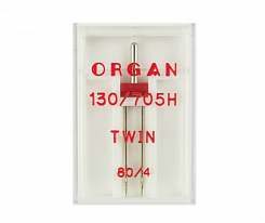 Иглы стандартные Organ двойные № 80/4.0 1 шт.
