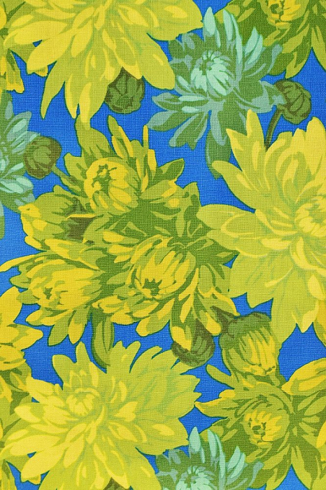 Ткань хлопок пэчворк желтый зеленый голубой, цветы, Benartex (арт. )