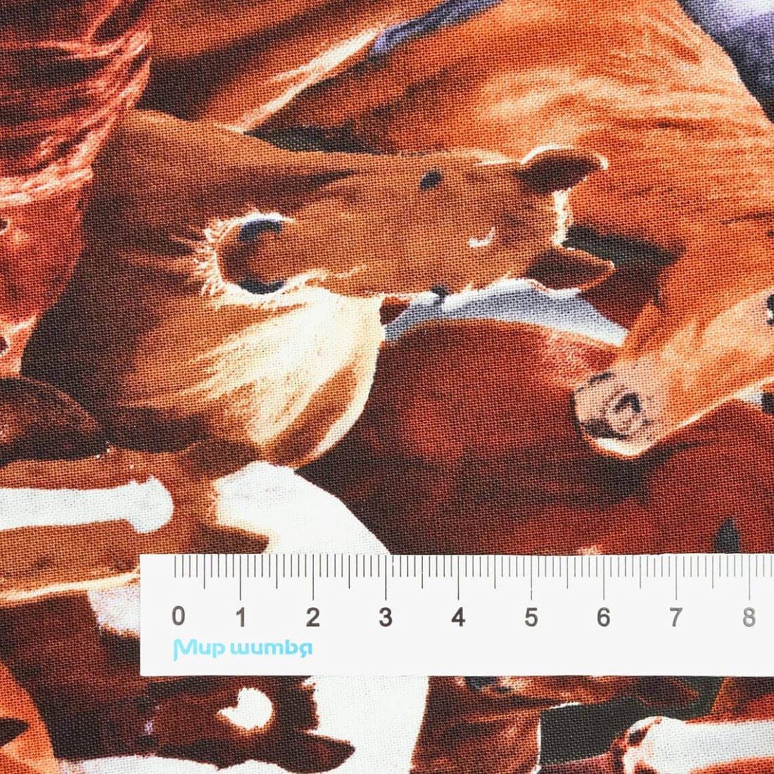 Ткань хлопок для пэчворка коричневый, животные, Elizabeth`s (арт. 5416-11)