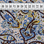 Ткань хлопок плательные ткани синий коричневый, пейсли, ALFA C (арт. 128553)