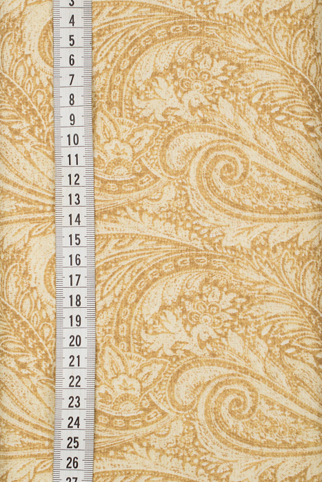 Ткань хлопок пэчворк коричневый, цветы пейсли, ALFA (арт. 225897)