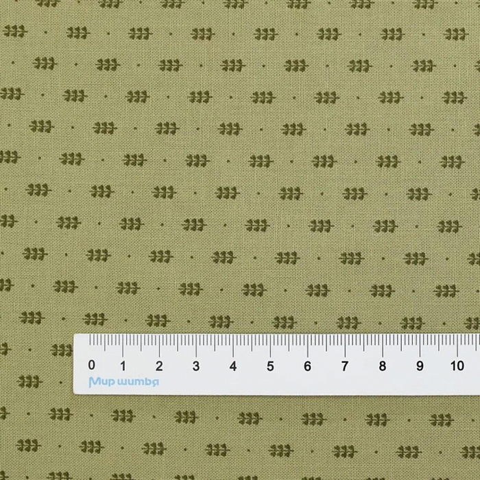 Ткань хлопок пэчворк зеленый, цветы, Stof (арт. 4514-242)