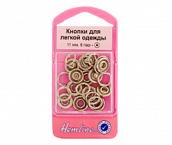 Кнопки для легк. одежды Hemline арт. 445.GD металл 11 мм серебро