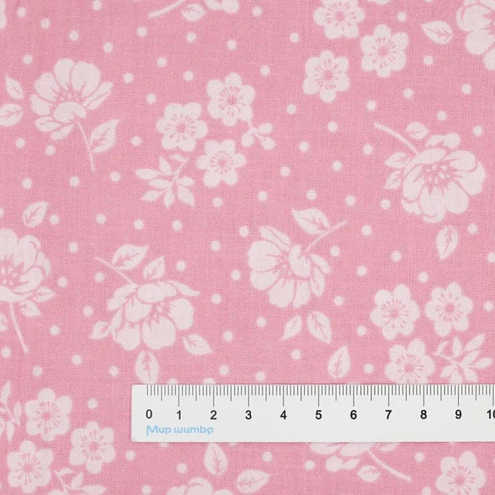 Ткань хлопок пэчворк розовый, цветы, Benartex (арт. 1607522B)