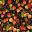Ткань хлопок пэчворк черный оранжевый, цветы осень, Henry Glass (арт. 249466)