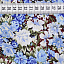 Ткань хлопок плательные ткани белый голубой бирюзовый бордовый, цветы, ALFA C (арт. 128507)