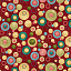 Ткань хлопок пэчворк красный разноцветные, геометрия горох и точки, Henry Glass (арт. 237156)