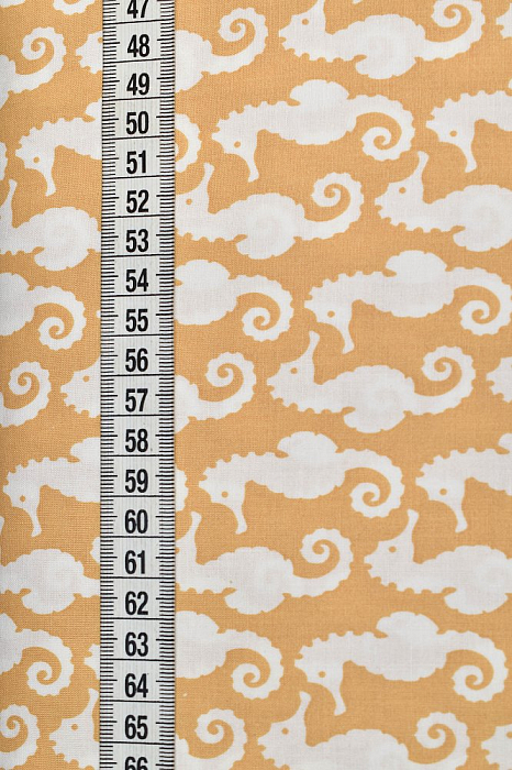 Ткань хлопок пэчворк оранжевый, морская тематика, ALFA (арт. AL-8966)