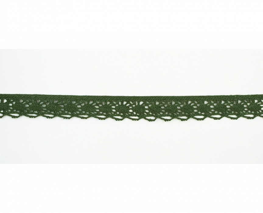 Кружево вязаное хлопковое Alfa AF-032-121 19 мм зеленый