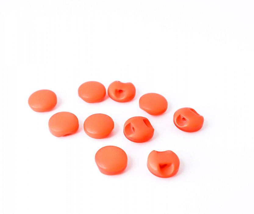 Пуговица рубашечная / блузочная пластик на ножке оранжевый 10 мм