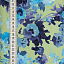 Ткань хлопок пэчворк зеленый голубой сиреневый, цветы, ALFA (арт. 229538)