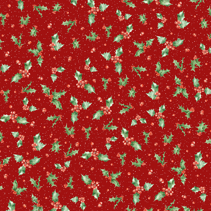 Ткань хлопок пэчворк красный, новый год, Maywood Studio (арт. MASD10376-R2)