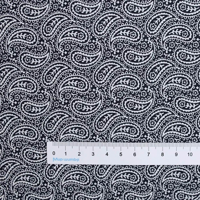 Ткань хлопок пэчворк синий, пейсли, Benartex (арт. 612956B)
