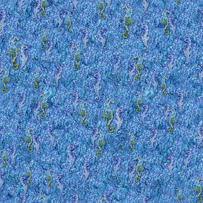 Ткань хлопок пэчворк синий, морская тематика, 3 Wishes (арт. 14611-BLUE)