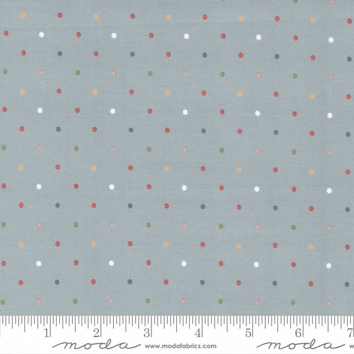 Ткань хлопок пэчворк голубой, горох и точки, Moda (арт. 5175 15)