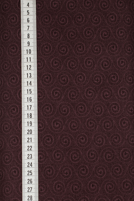 Ткань хлопок пэчворк бордовый, завитки, ALFA (арт. 232402)