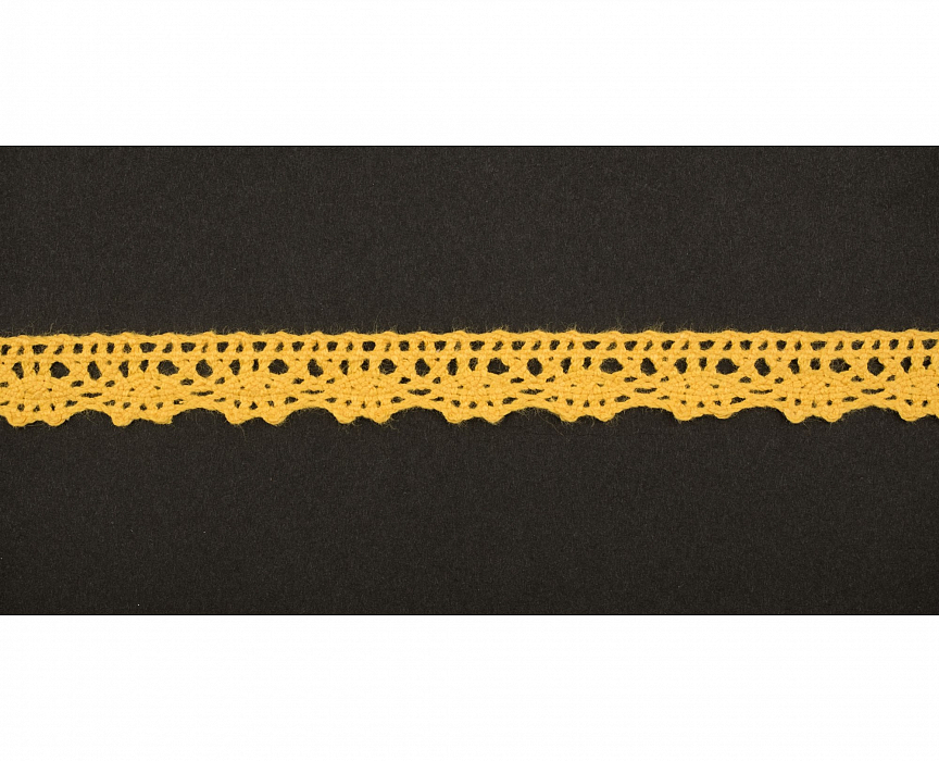 Кружево вязаное хлопковое Alfa AF-040-015 13 мм желтый