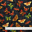 Ткань хлопок пэчворк черный, птицы и бабочки, Studio E (арт. 5414-99)