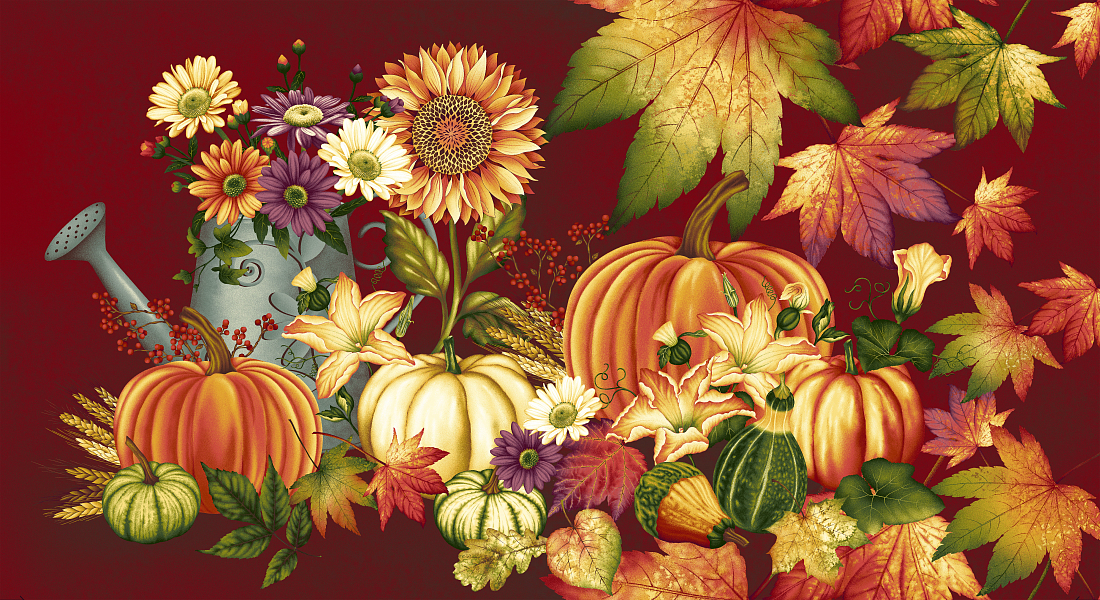 Ткань хлопок пэчворк разноцветные, ферма овощи осень, Henry Glass (арт. 2015P-89)
