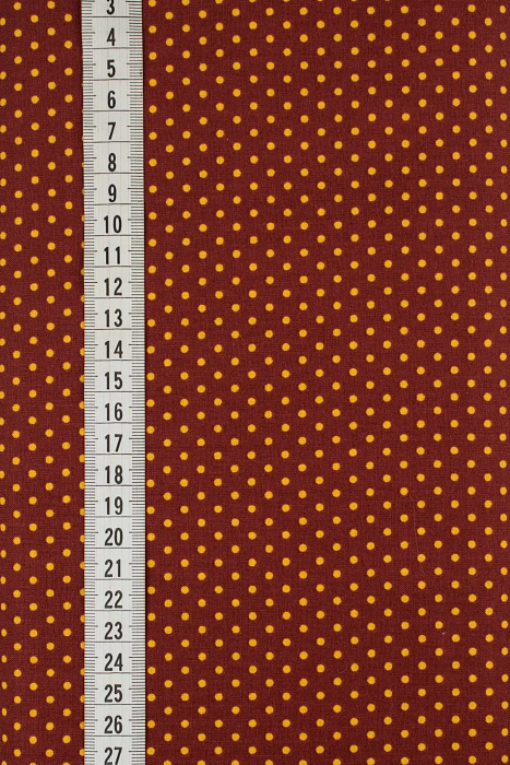 Ткань хлопок пэчворк желтый терракотовый, горох и точки, ALFA (арт. 229398)