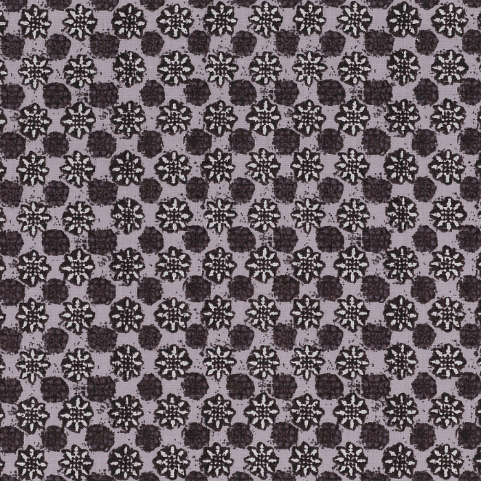 Ткань хлопок пэчворк бежевый коричневый, цветы горох и точки, Stof (арт. 204687)