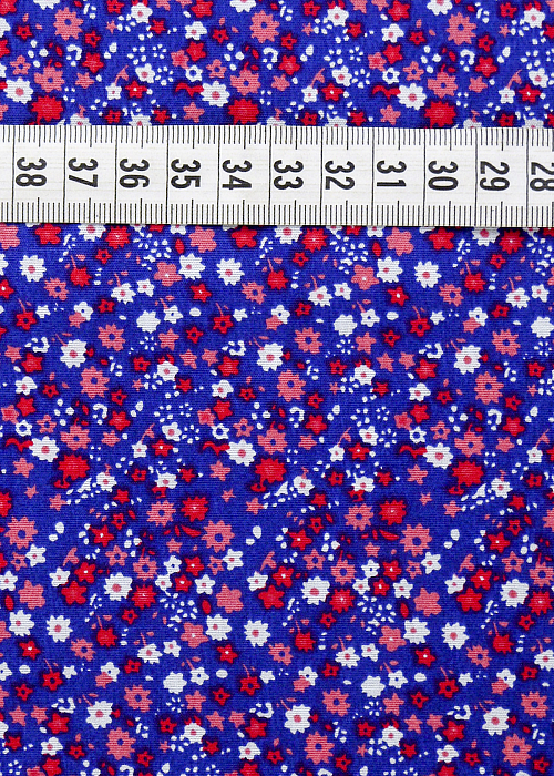 Ткань хлопок плательные ткани красный синий розовый фиолетовый, мелкий цветочек, ALFA C (арт. 128624)