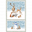 Ткань хлопок пэчворк голубой, детская тематика животные новый год, Maywood Studio (арт. MASD10370-BZ)